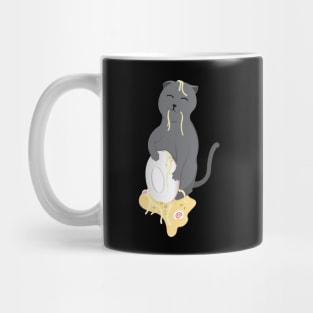 Clumsy Cat Eating Ramen Mug